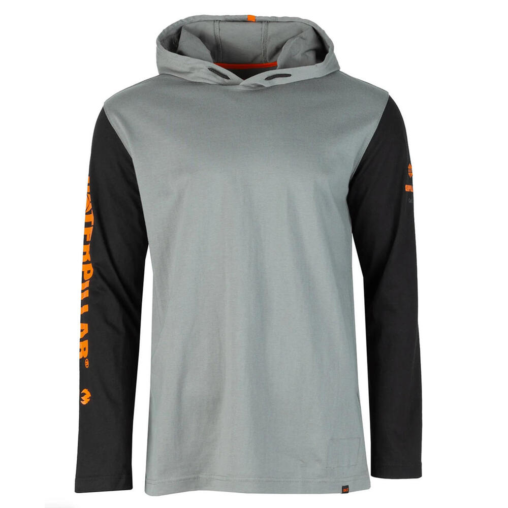 CATERPILLAR FR Lighteight Banner Hooded Tee - Mens - Gray/Black - Size: XL